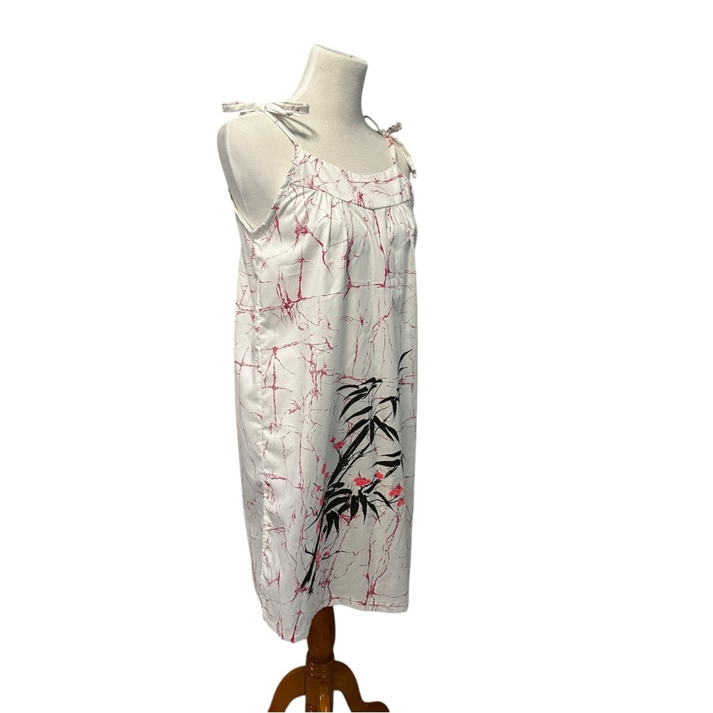 Laurie Lei Dress Juniors One Size White Hawaiian Bamboo Floral Cotton Blend Tie - Picture 15 of 16